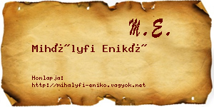 Mihályfi Enikő névjegykártya
